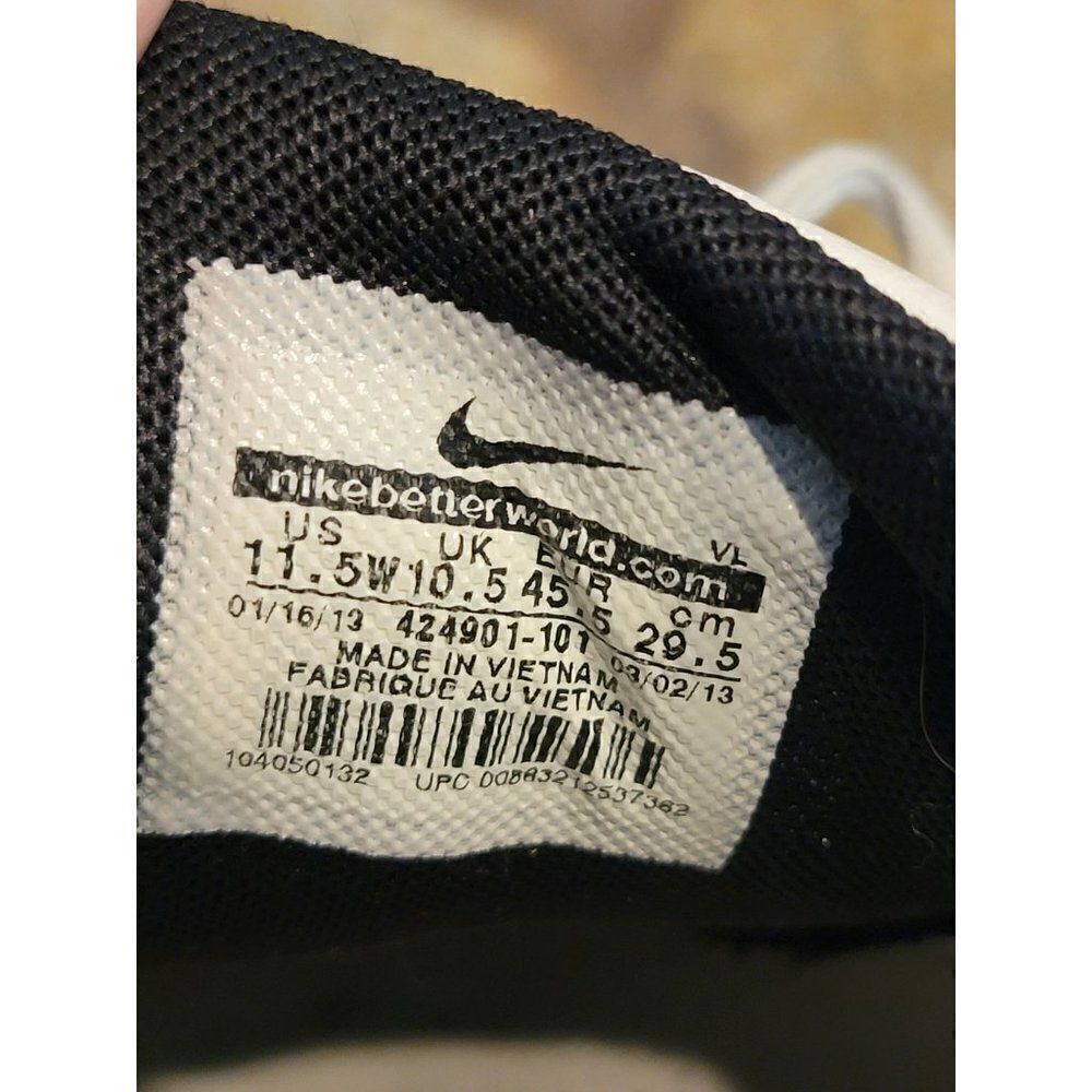 Nike Shoes Mens 11.5 W Senior 12 Golf Shoes 424901-101 Black White Leather - Picture 8 of 8